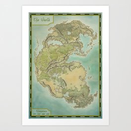 Pangea map Art Print