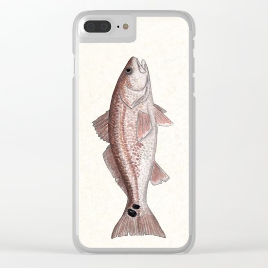 "Redfish" by Amber Marine - (Red Drum) Sciaenops ocellatus ~Watercolor Illustration,(Copyright 2013) Clear iPhone Case