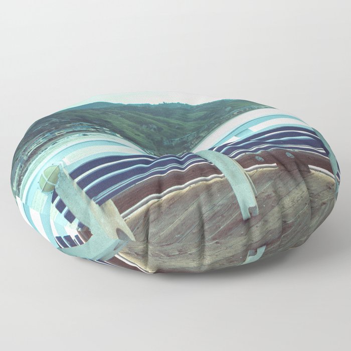 Pastel retro Malibu V bench Floor Pillow