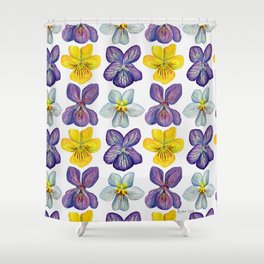 Watercolor Violets Shower Curtain