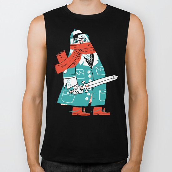 Creepy Scarf Guy Biker Tank