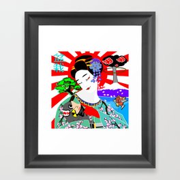 Geisha Madonna and Bonsai Messiah Framed Art Print