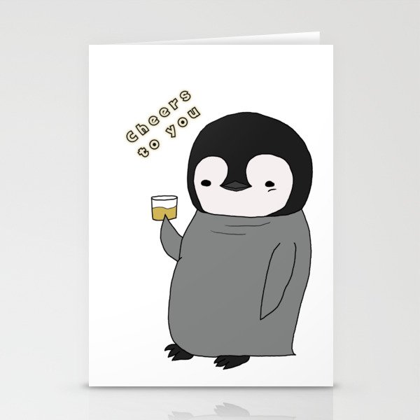 Cheers to you - Cute Baby Penguin TuSam Stationery Cards