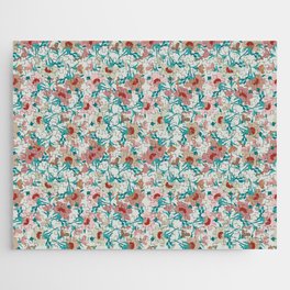 teal green and ecru evening primrose flower meaning youth and renewal Jigsaw Puzzle