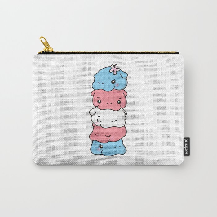 Transgender Flag Pride Lgbtq Cute Hippo Carry-All Pouch