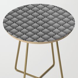Dark Grey and White Abstract Pattern Side Table