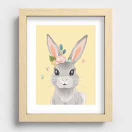 Floral Bunny Recessed Framed Print