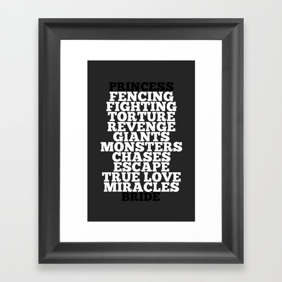 Princess Bride Framed Art Print