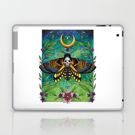 Neo Traditional Deaths-head moth Laptop & iPad Skin