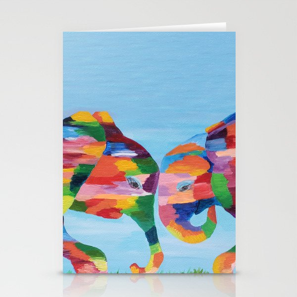 Abstract Elephants Stationery Cards