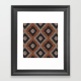 aztec neutrals - inkwell & taupe Framed Art Print