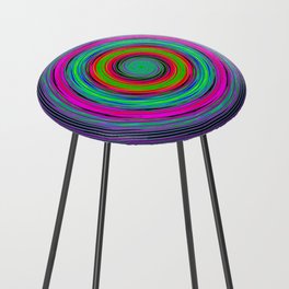Purple Rainbow Concentric Circles Counter Stool