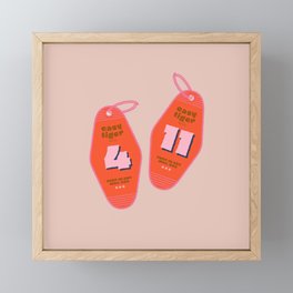 Easy Tiger Motel Keychain #2 pink red Framed Mini Art Print