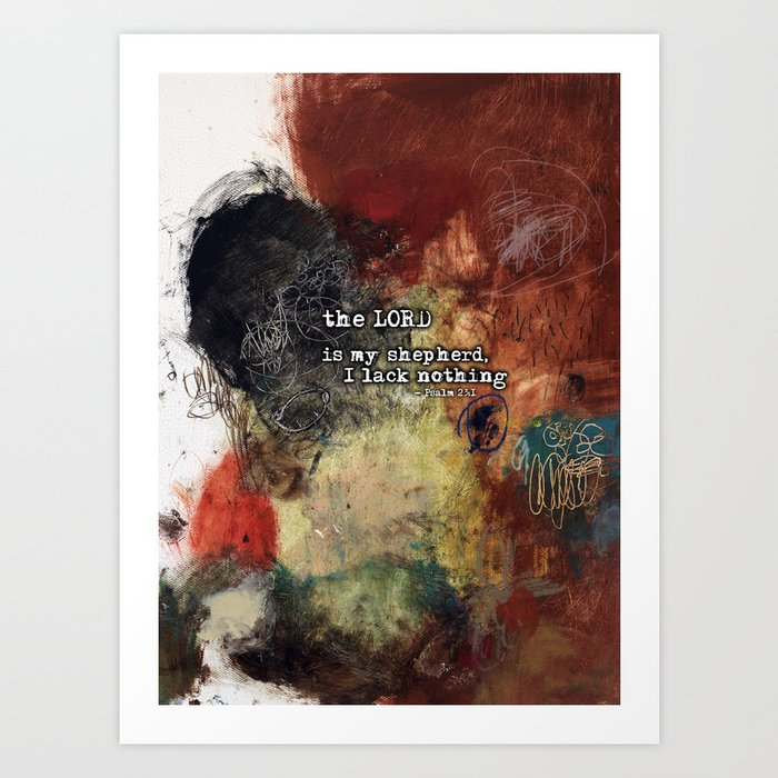 Psalm 23 Christian Inspired Abstract Art With Bible Verse Art