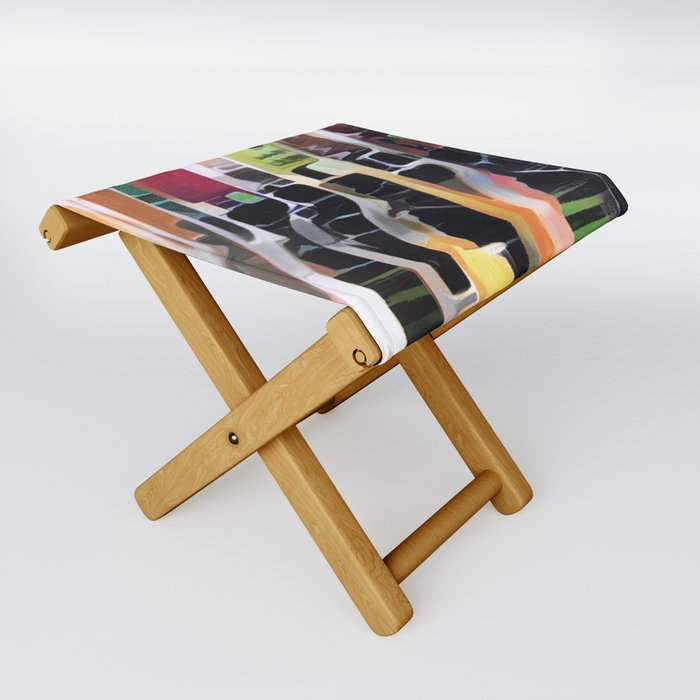 Wine Bottles red green black gray pink yellow  Folding Stool