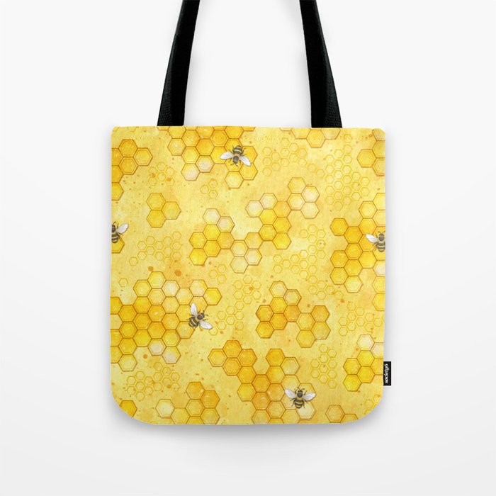 Meant to Bee - Honey Bees Pattern Tote Bag
