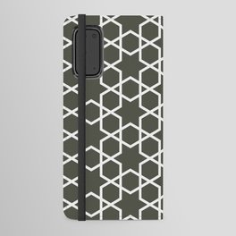 Dark Gray and White Tessellation Pattern 14 - Diamond Vogel 2022 Popular Colour Clover Patch 0431 Android Wallet Case