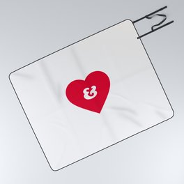 You and I red heart Valentines Day Picnic Blanket