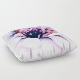 Pastel Pink Zinnia Flower Macro Photography Floor Pillow