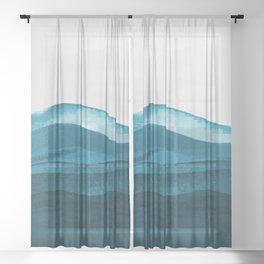 Ocean waves paint Sheer Curtain