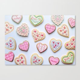 Valentine'S Day - Valentine - Cookies - Hearts - Love. Little sweet moments. Canvas Print