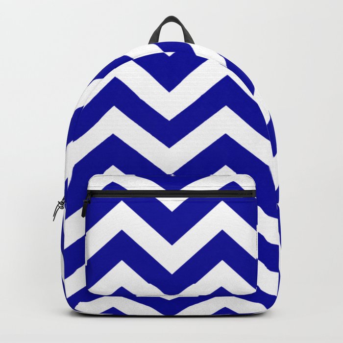 Duke blue - blue color - Zigzag Chevron Pattern Backpack