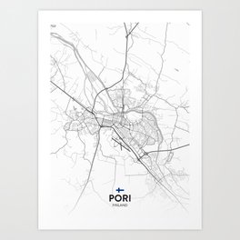 Pori, Finland - Light City Map Art Print