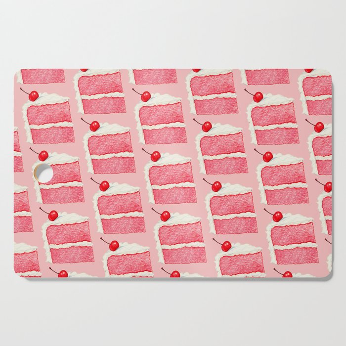 Cherry Cake Pattern - Pink Cutting Board