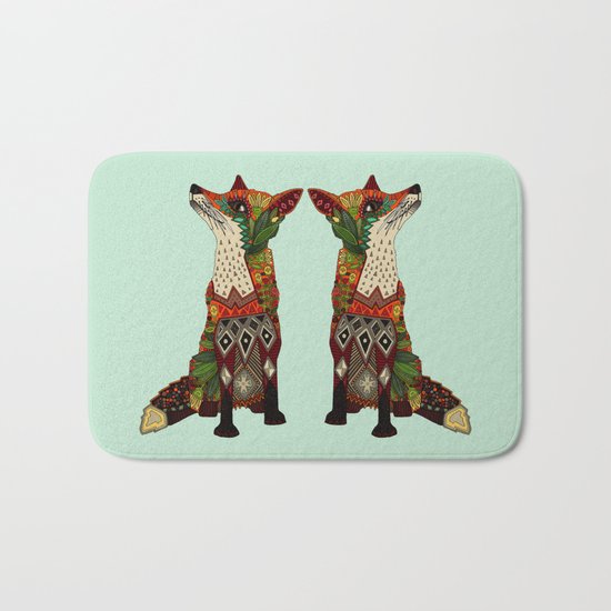 fox love mint Bath Mat