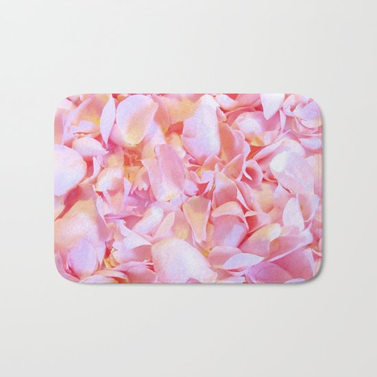 Pink flower petals - Beautiful floral rose roses background Bath Mat