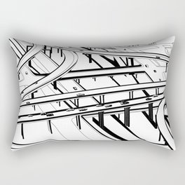 Los Angeles Black and White Rectangular Pillow