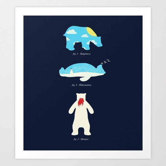 The 3 H's of Bear Life Art Print