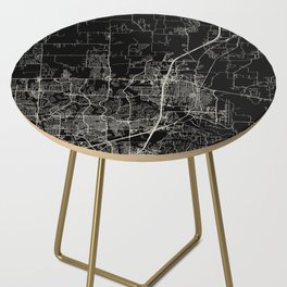 McKinney - Black and White City Map Side Table