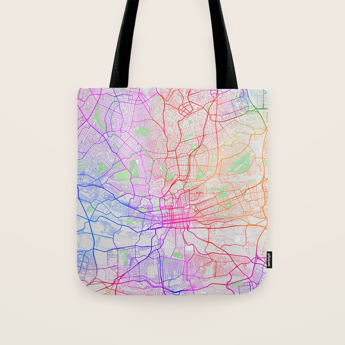 Johannesburg City Map of South Africa Colorful Tote Bag by deMAP Studio Society6