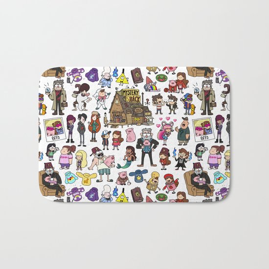 Cute Gravity Falls Doodle Bath Mat