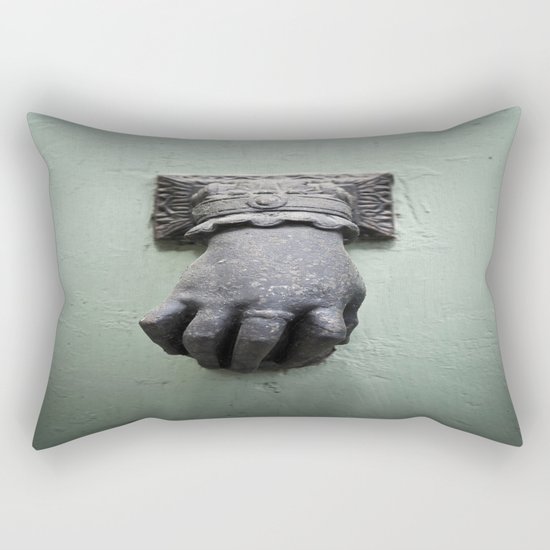 Old door with doorknob Rectangular Pillow