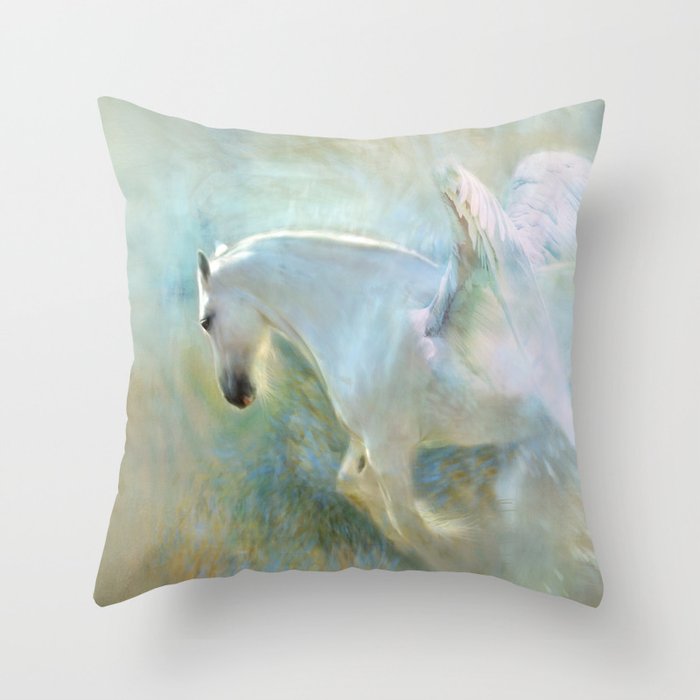 Angelic Horse Throw Pillow