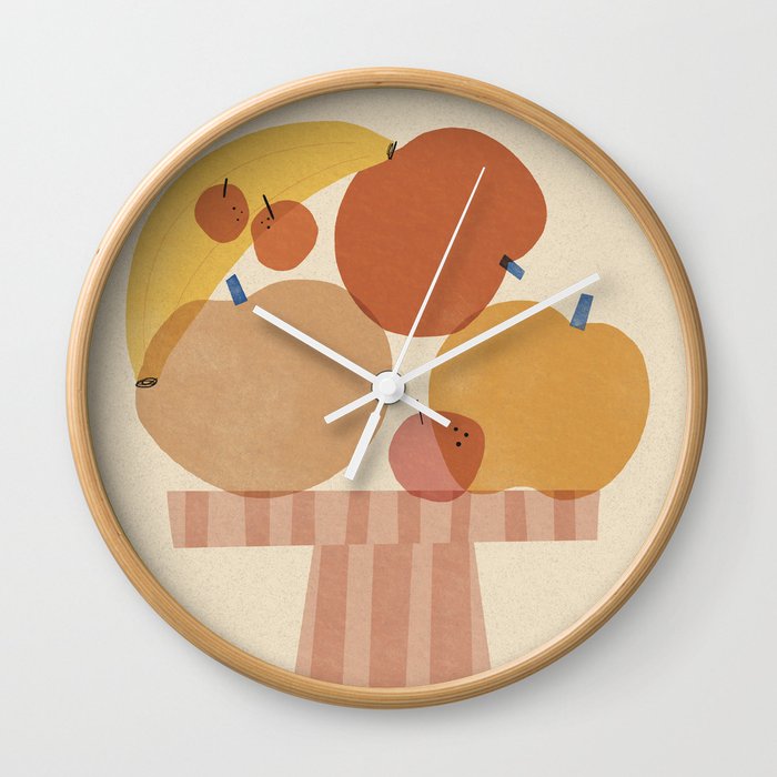 Fruits on the plate Wall Clock
