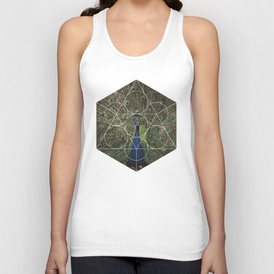 Beautiful Peacock - Geometric Photography Unisex Tank Top