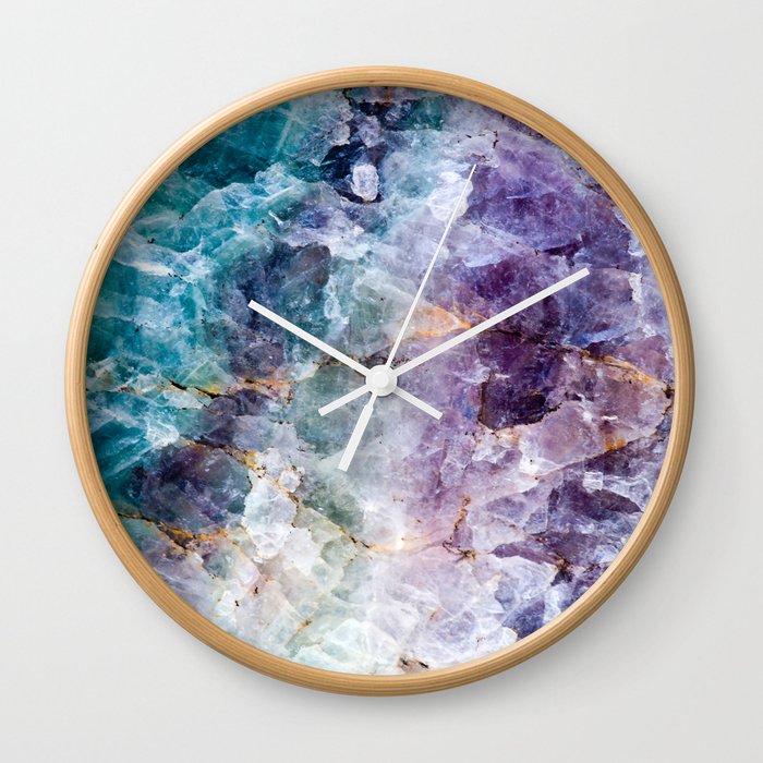 Quartz Stone - Blue and Purple Wall Clock