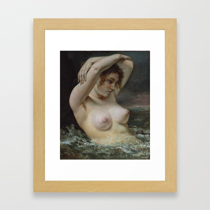 Gustave Courbet - The Woman In The Waves. Framed Art Print