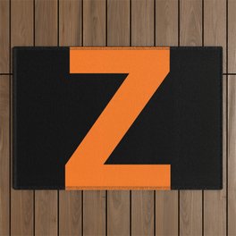 Letter Z (Orange & Black) Outdoor Rug