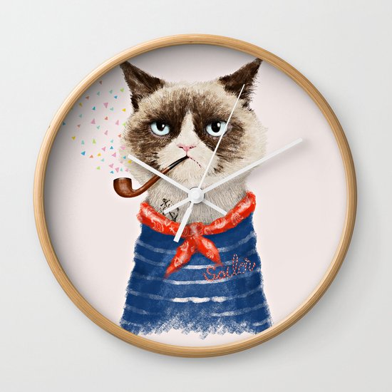 Sailor Cat V Wall Clock