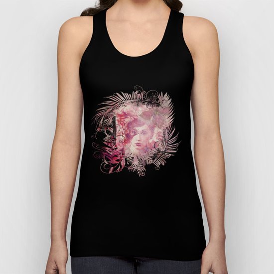 Lost Moments woman romantic illustration in shades of red Unisex Tank Top