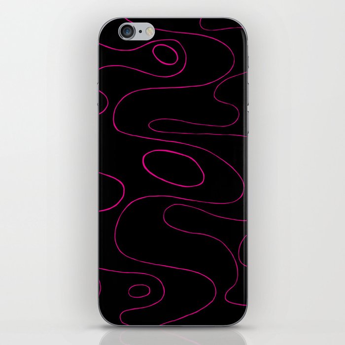 Ebb and Flow 5 - Magenta and Black iPhone Skin