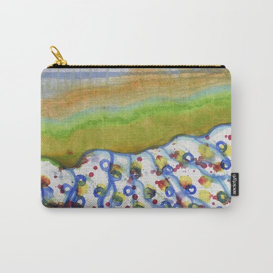 Curved Hill with Blue Rings Carry-All Pouch