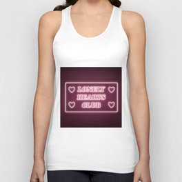 Lonely Hearts Club Pink Neon Sign Unisex Tank Top