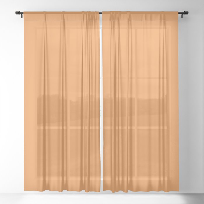 Dark Pumpkin Single Solid Color Coordinates with PPG Dynamo PPG17-22 Color Crush Collection Sheer Curtain