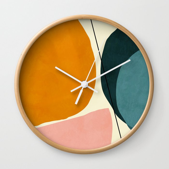 shapes geometric minimal painting abstract Wall Clock