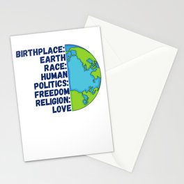 Religion Love Freedom People Planet Stationery Card